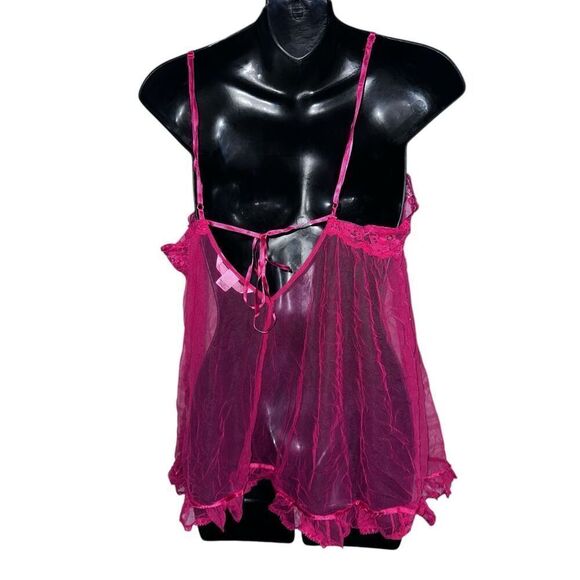 Beautiful Vintage VTG 90's Y2K Victoria’s Secret red baby doll Nightgown Sleep S - Picture 5 of 8